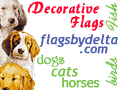 Decorative dog, cat, 
horse, bird, fish banners & flags